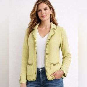 White + Warren Knit Cardigan Pistachio